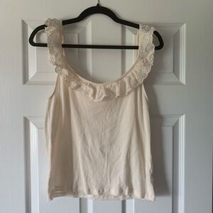 American Eagle Outfitters Cream Lace Camisole